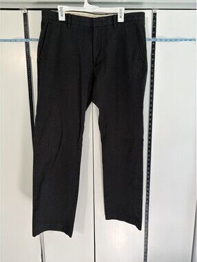 Men's Dress Pants 36x34 100% Cotton Gap Straight Fit Charcoal Gray